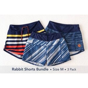 Rabbit Shorts Womens Bundle 3 Pcs size M Running Athletic Drawstring Pocket
